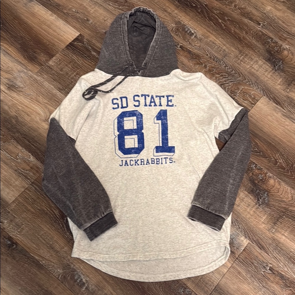 SD State 81 Hoodie with Gray Sleeves